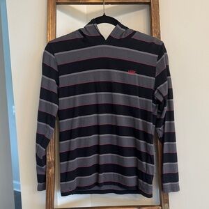 Levi's Boy’s Hoodie - Black, Gray, and Red Stripes